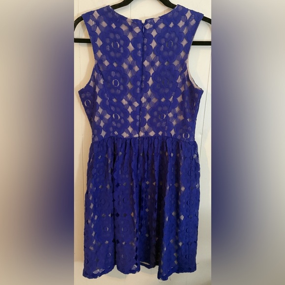 Ivy Blu Women’s Deep Royal Fit And Flare Floral Lined Dress Sz 6 - Picture 6 of 12